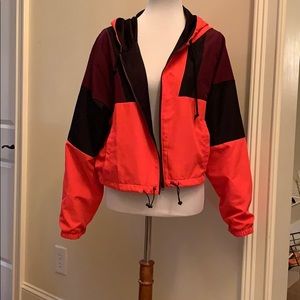 Cropped pink windbreaker